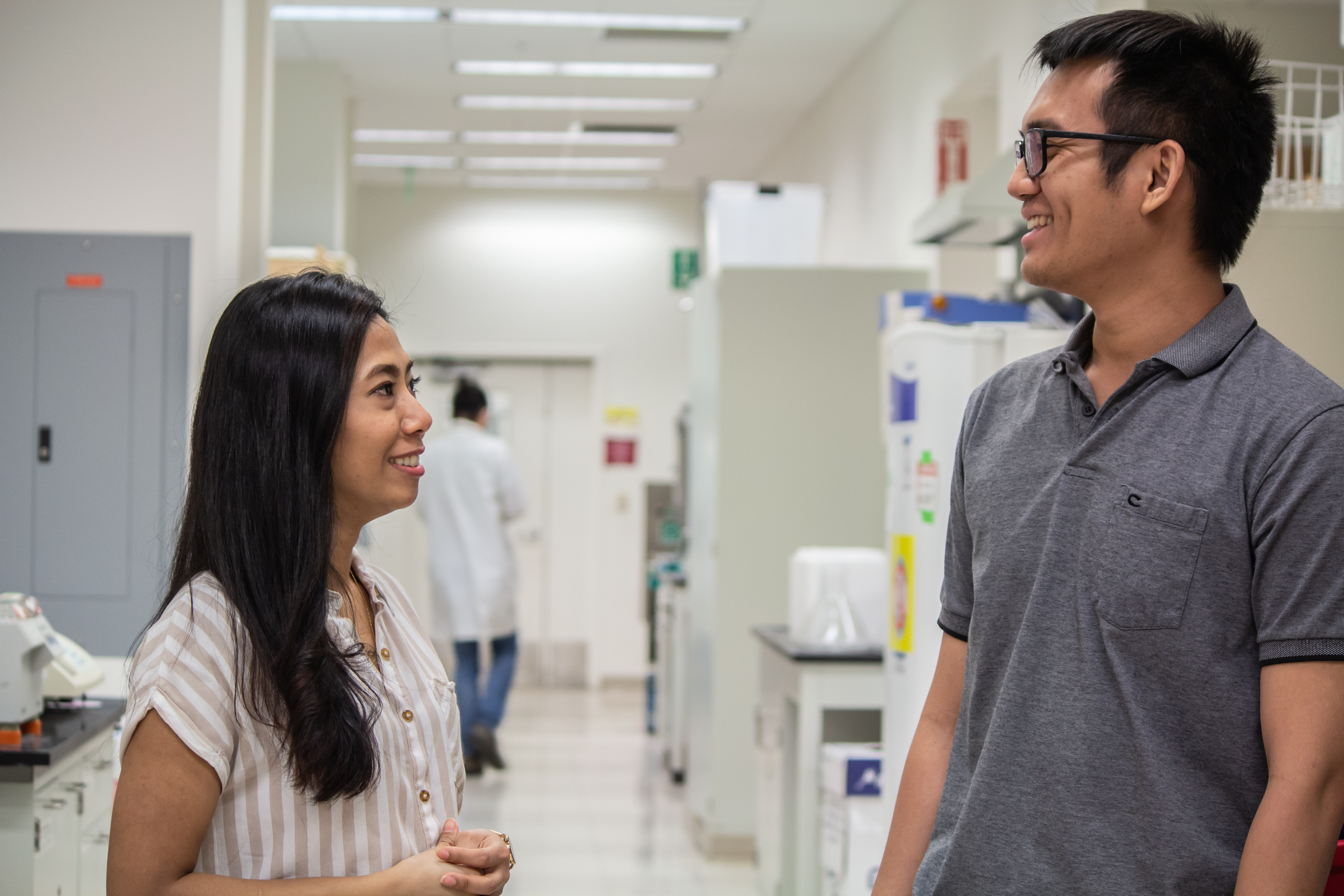 Two students in lab